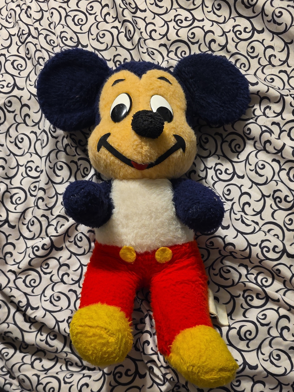 Vintage 1960 Mickey Mouse 15" Stuffed Animal Walt Disney Productions